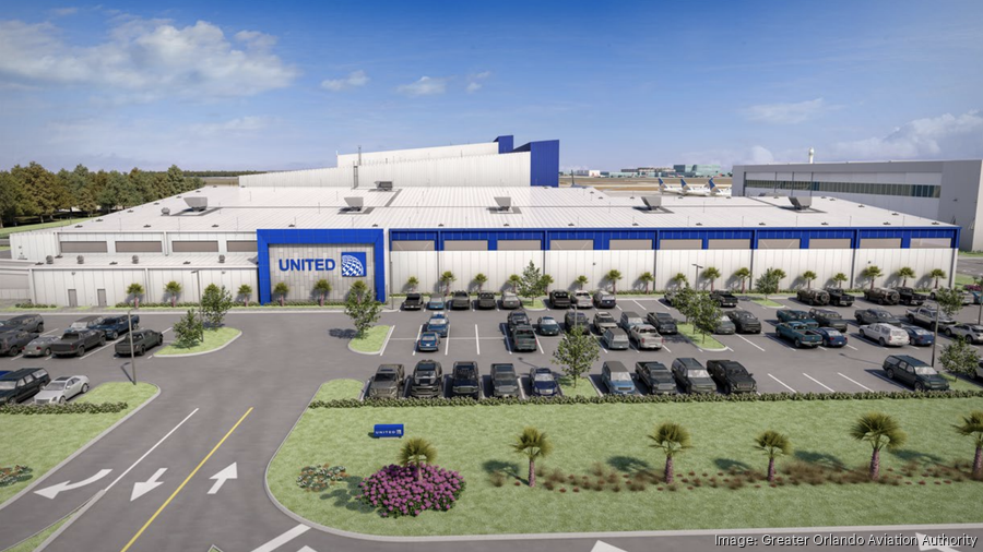 United Airlines plans to build a 354,400 square-foot hangar at Orlando International Airport. Greater Orlando Aviation Authority