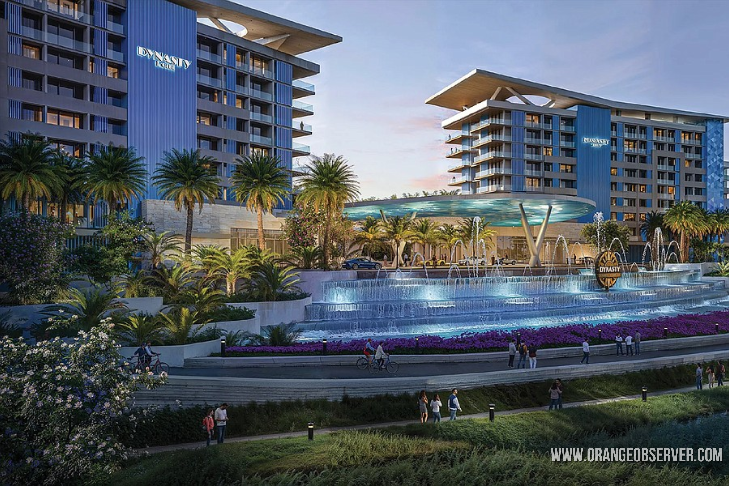 Rendering of The Dynasty _ Ocoee sports complex with fields, riverwalk, and hotels (4)