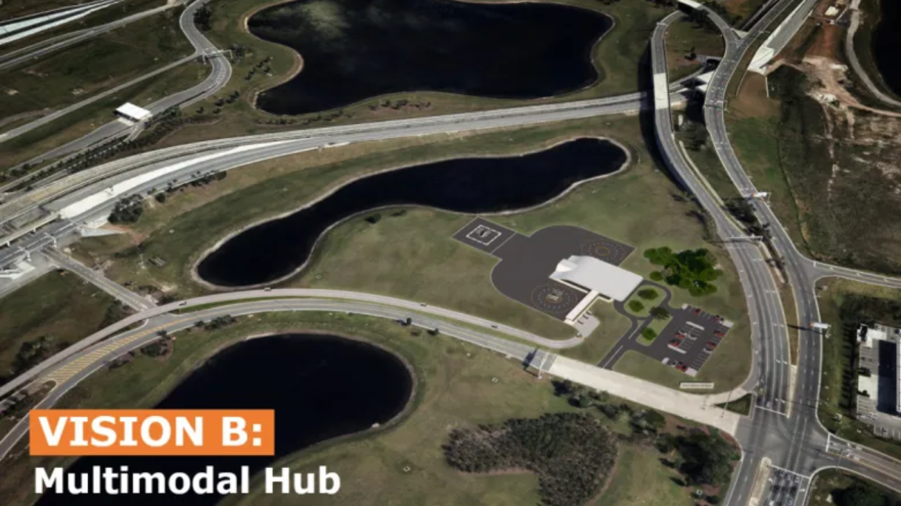 Orlando vertiport flying cars concept for 2028