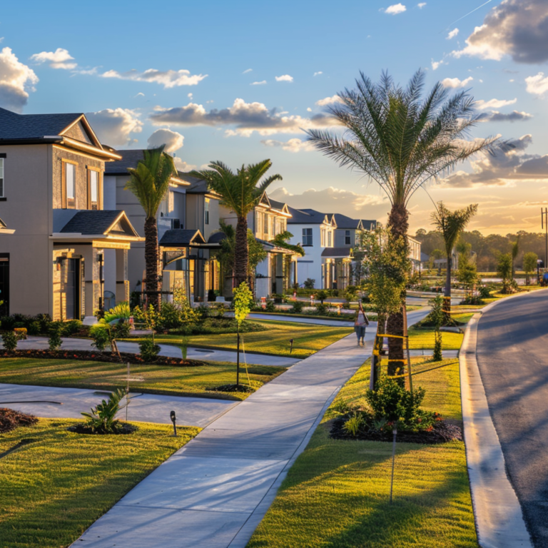 Modern suburban neighborhood in Clermont, Florida