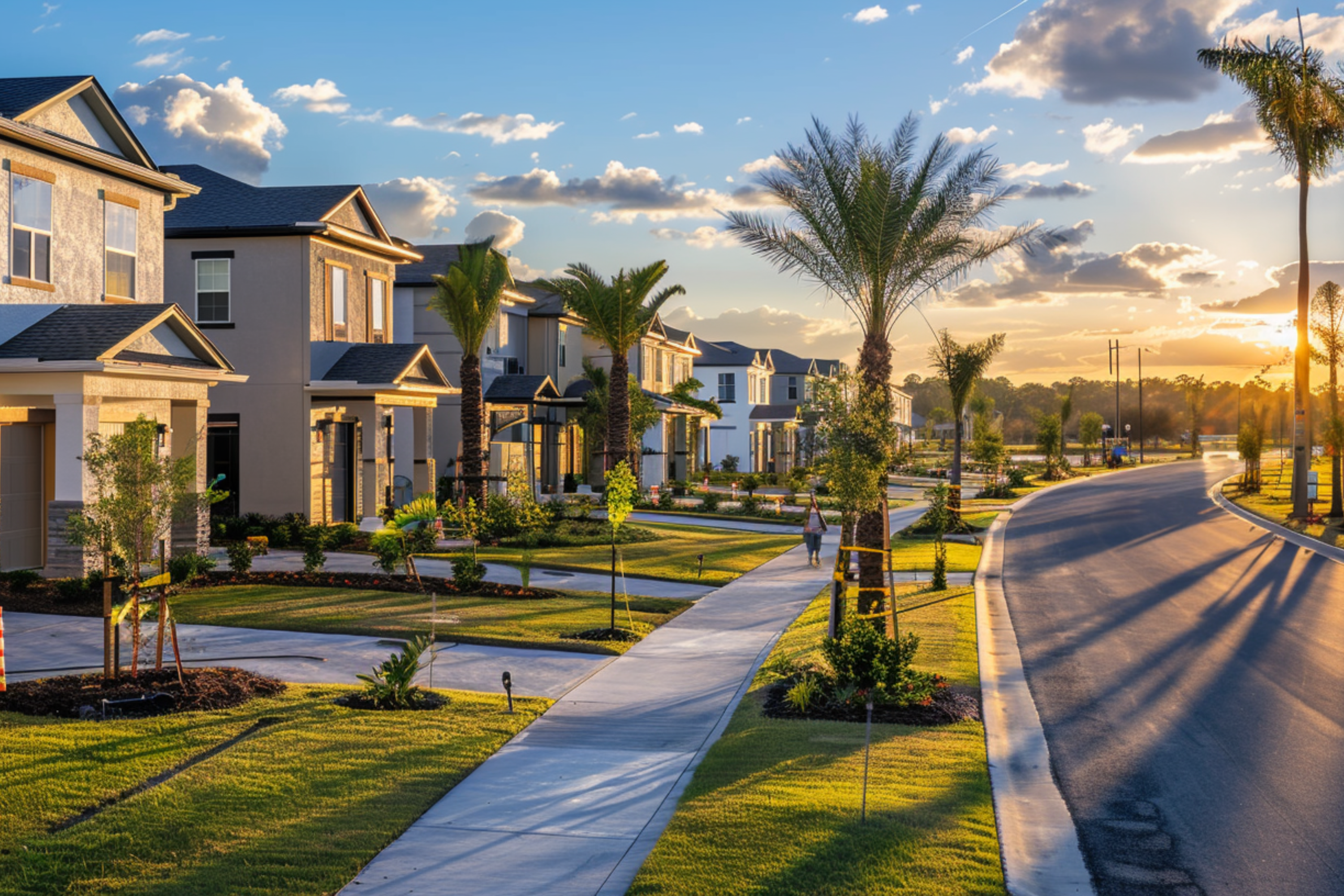 Modern suburban neighborhood in Clermont, Florida