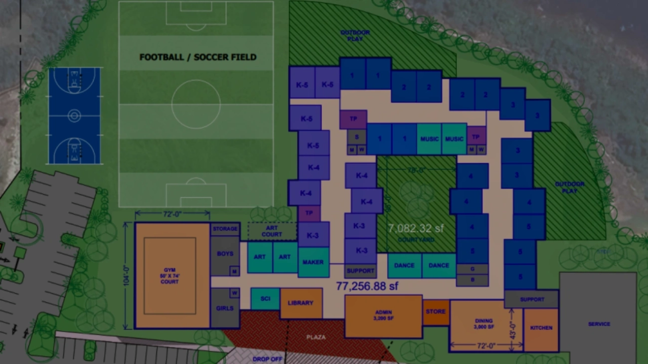 Architectural rendering of proposed Windermere Prep K–5 campus in Hamlin, Horizon West, Florida