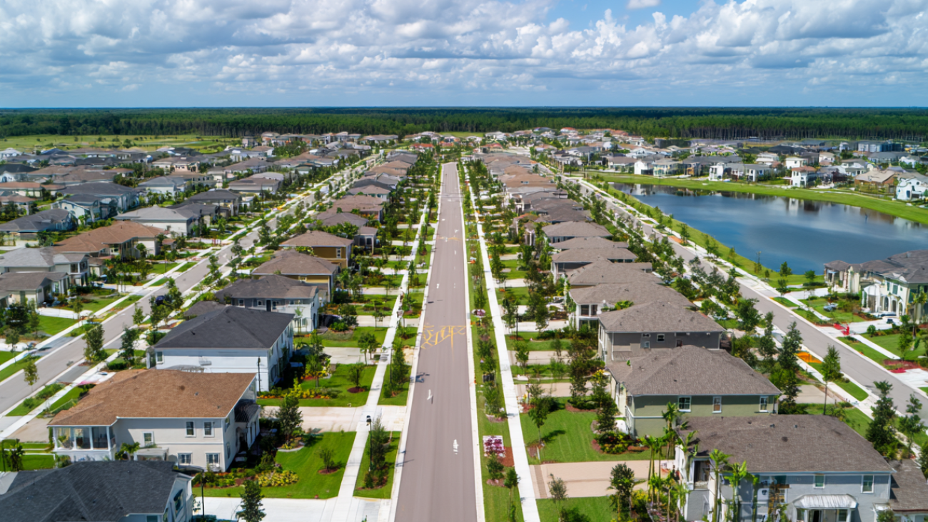 Aerial view of Panther Run development site in Wellness Way, Lake County Florida