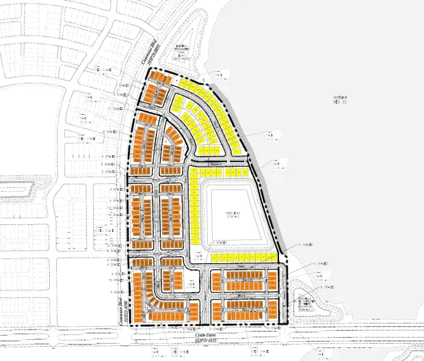 (Site plan by Poulos & Bennett)
