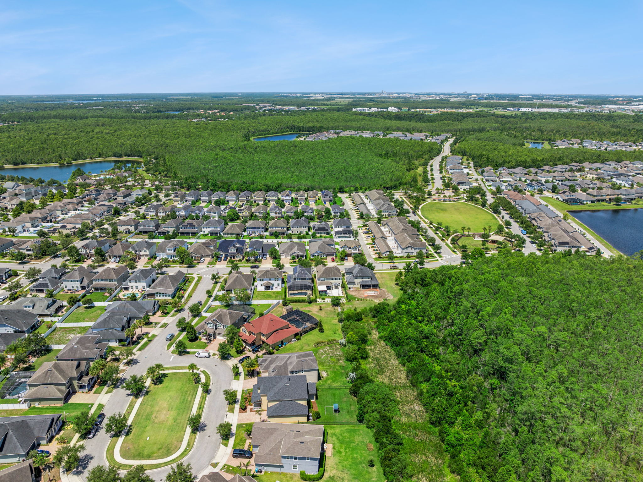 Aerial view of homes in Orlando Florida