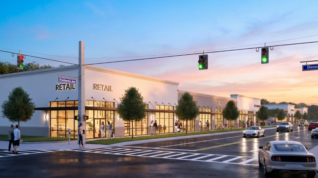 Rendering of Fairbanks Crossing retail and dining redevelopment near Fairbanks Avenue and South Denning Drive in Winter Park Florida
