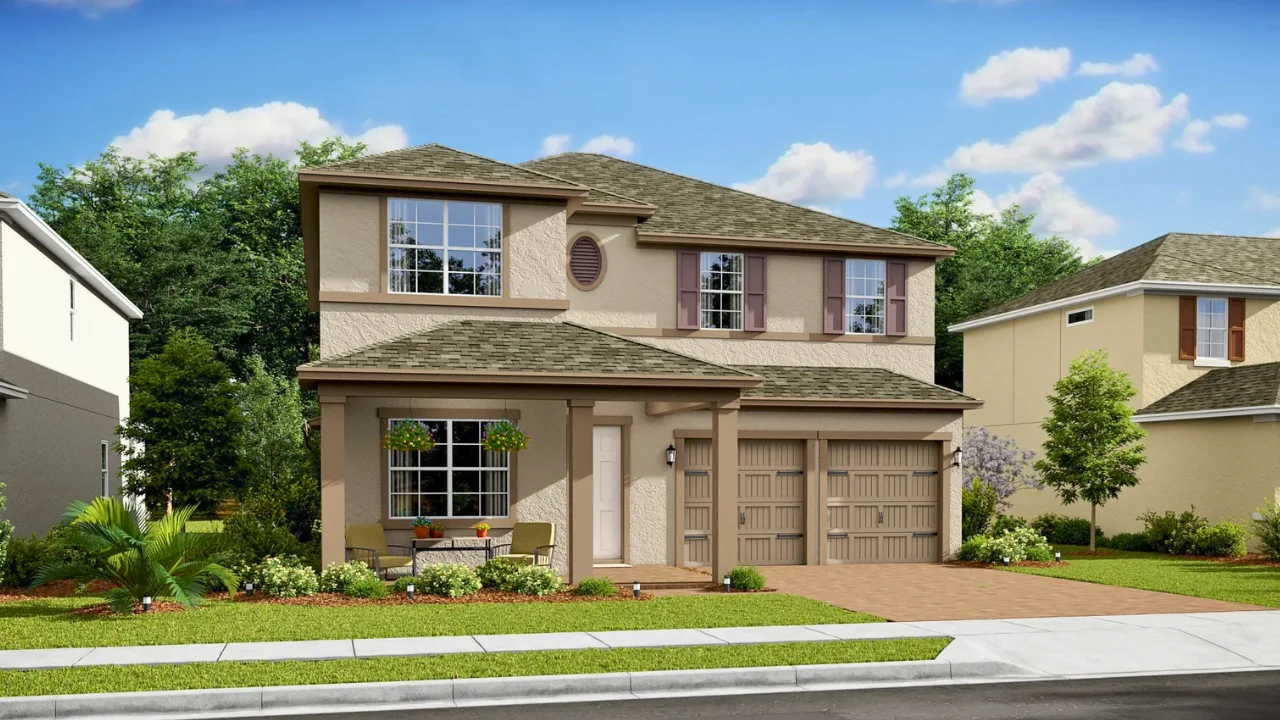 Sanya II Lake View floor plan rendering at Osprey Ranch by K. Hovnanian in Horizon West